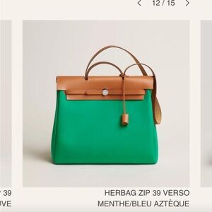 Herbag Zip 39 Verso in Green and Tan
